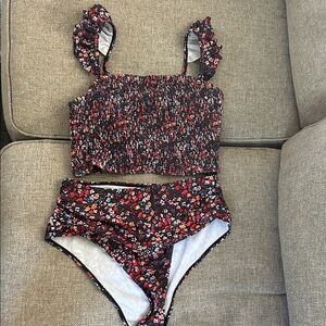 Floral Smocked Bikini Set